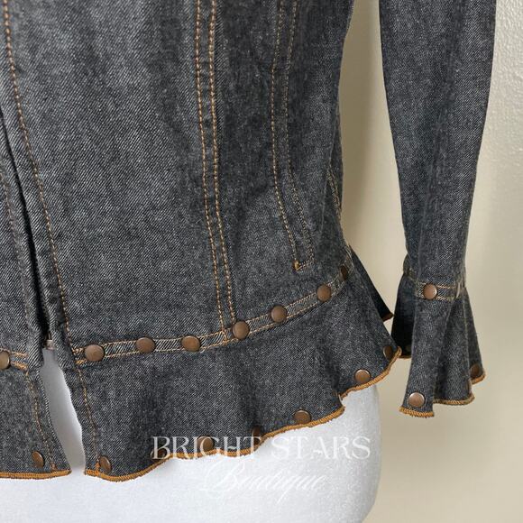 Rare Vintage Dark Denim Studded Jacket ASO Willow Rosenberg BtVS Y2K - Picture 10 of 11